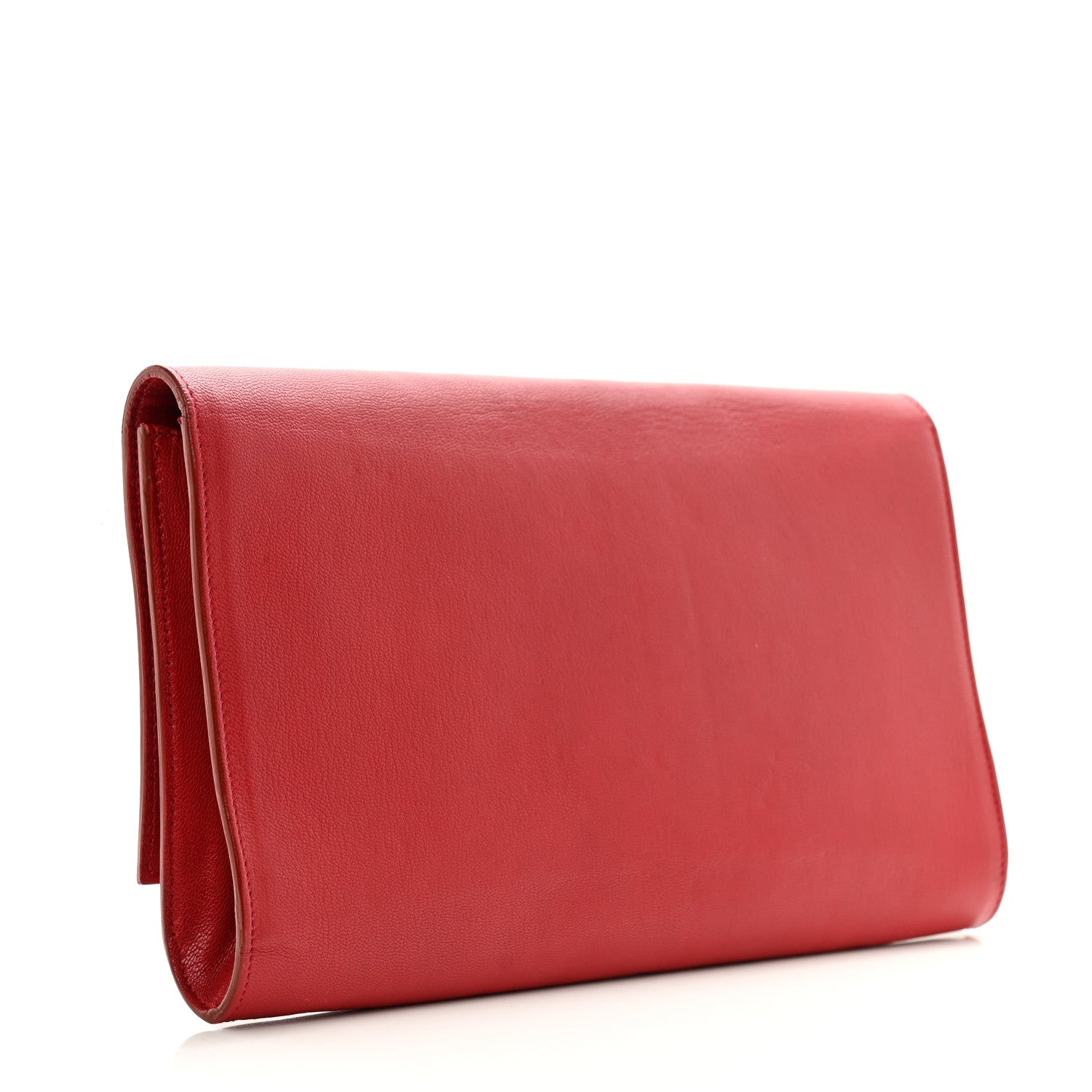 Saint Laurent Goatskin Monogram Large Belle De Jour Clutch Red 3 of 10