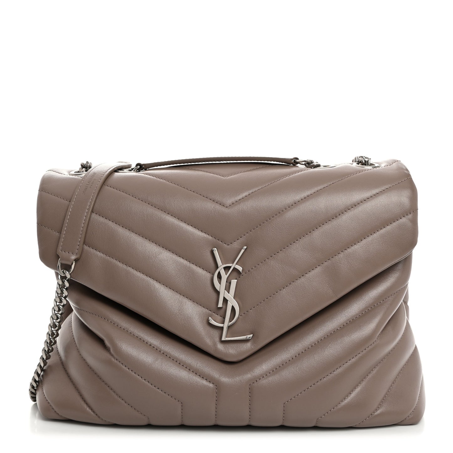 Calfskin Y Quilted Monogram Medium Loulou Chain Satchel Mink