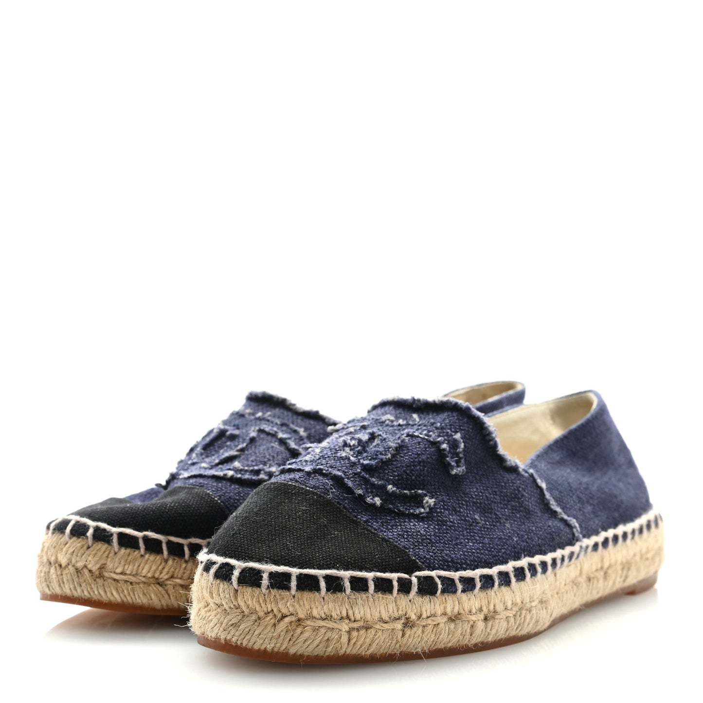 Denim Toile CC Espadrilles 36 Navy Black