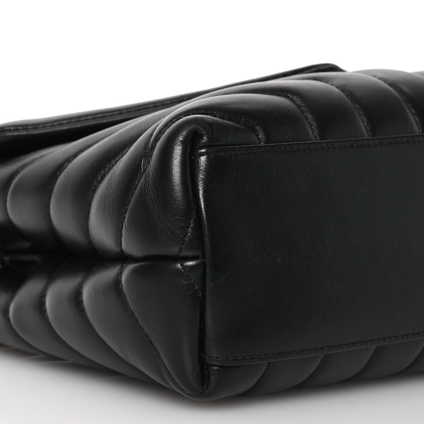 Calfskin Y Quilted Monogram Small Loulou Chain Satchel Black