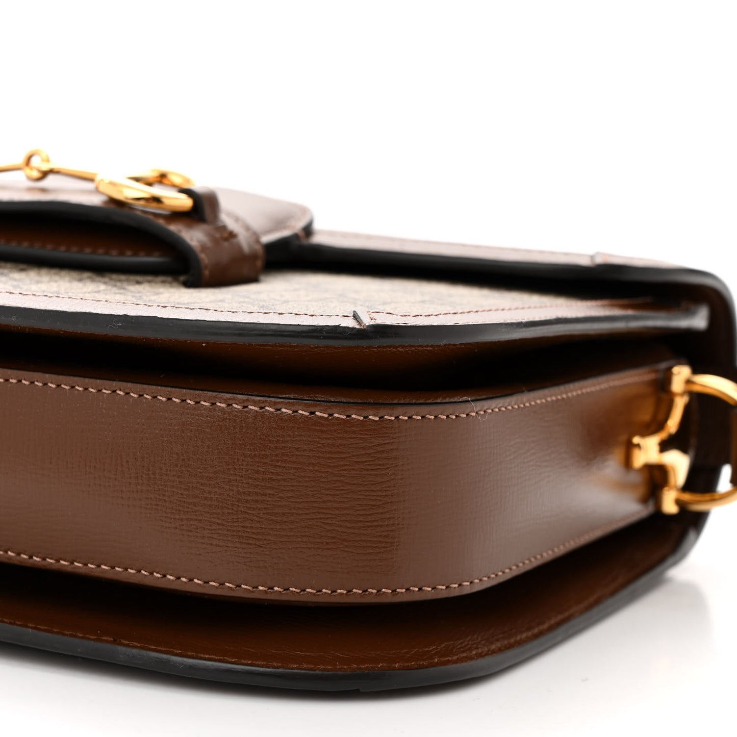 GG Supreme Monogram Horsebit 1955 Shoulder Bag Beige Brown Sugar