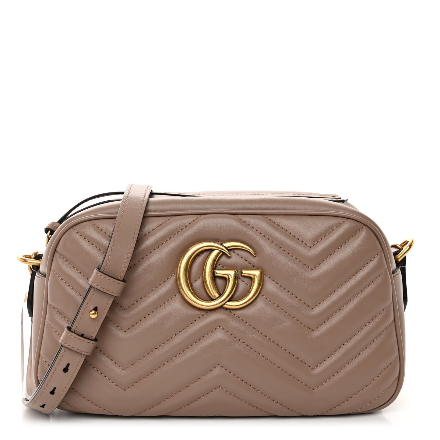 Calfskin Matelasse Small GG Marmont Chain Shoulder Bag Porcelain Rose