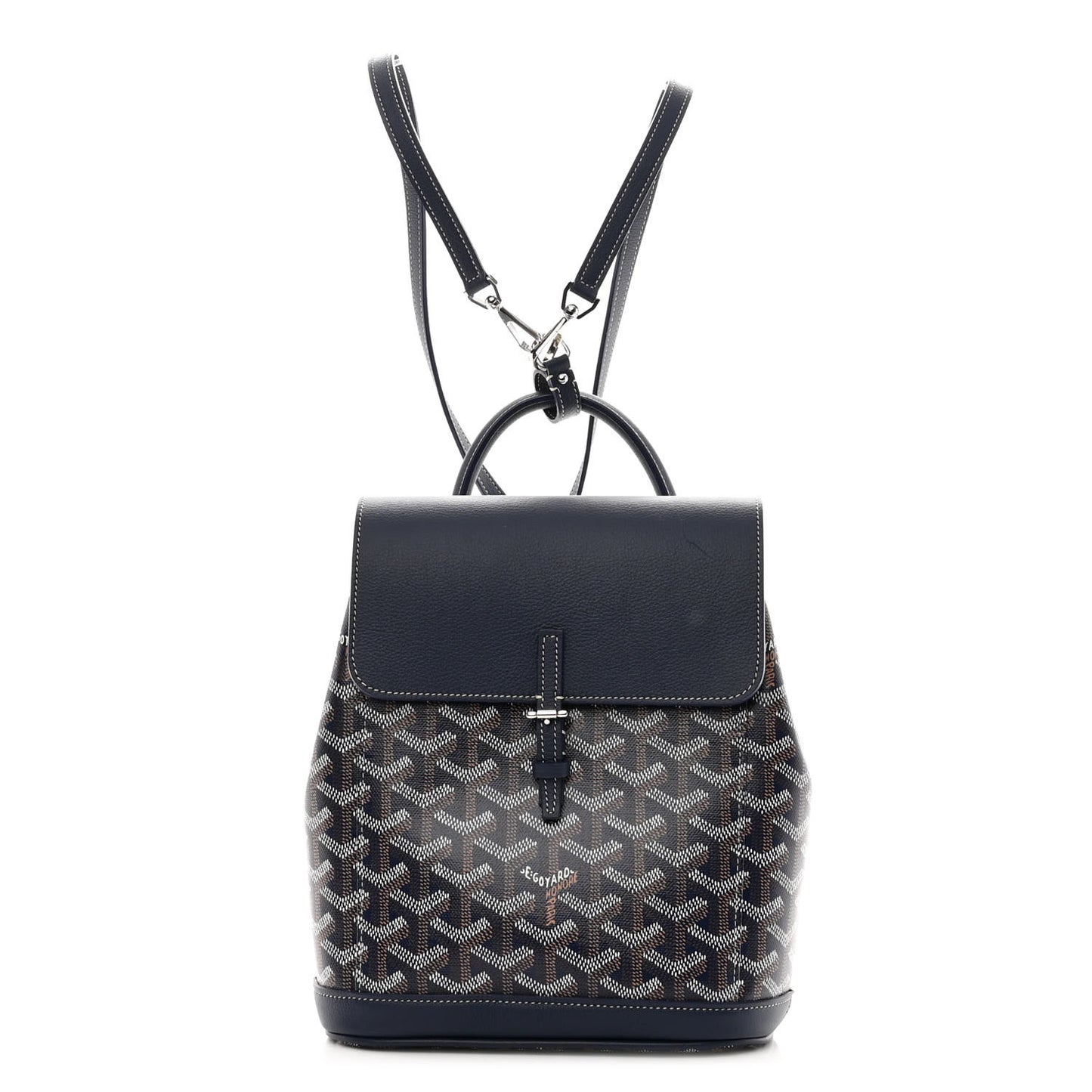 Goyardine Calfskin Mini Alpin Backpack Navy