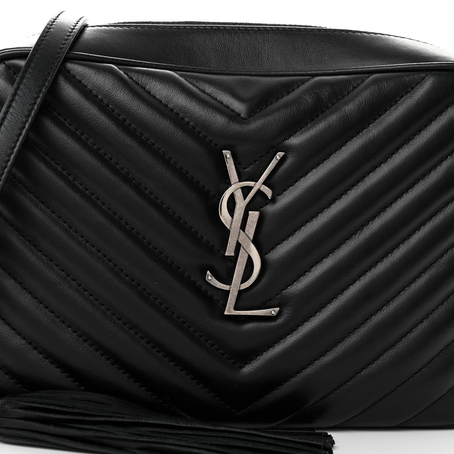 Saint Laurent Calfskin Matelasse Monogram Lou Camera Bag Black 7 of 9