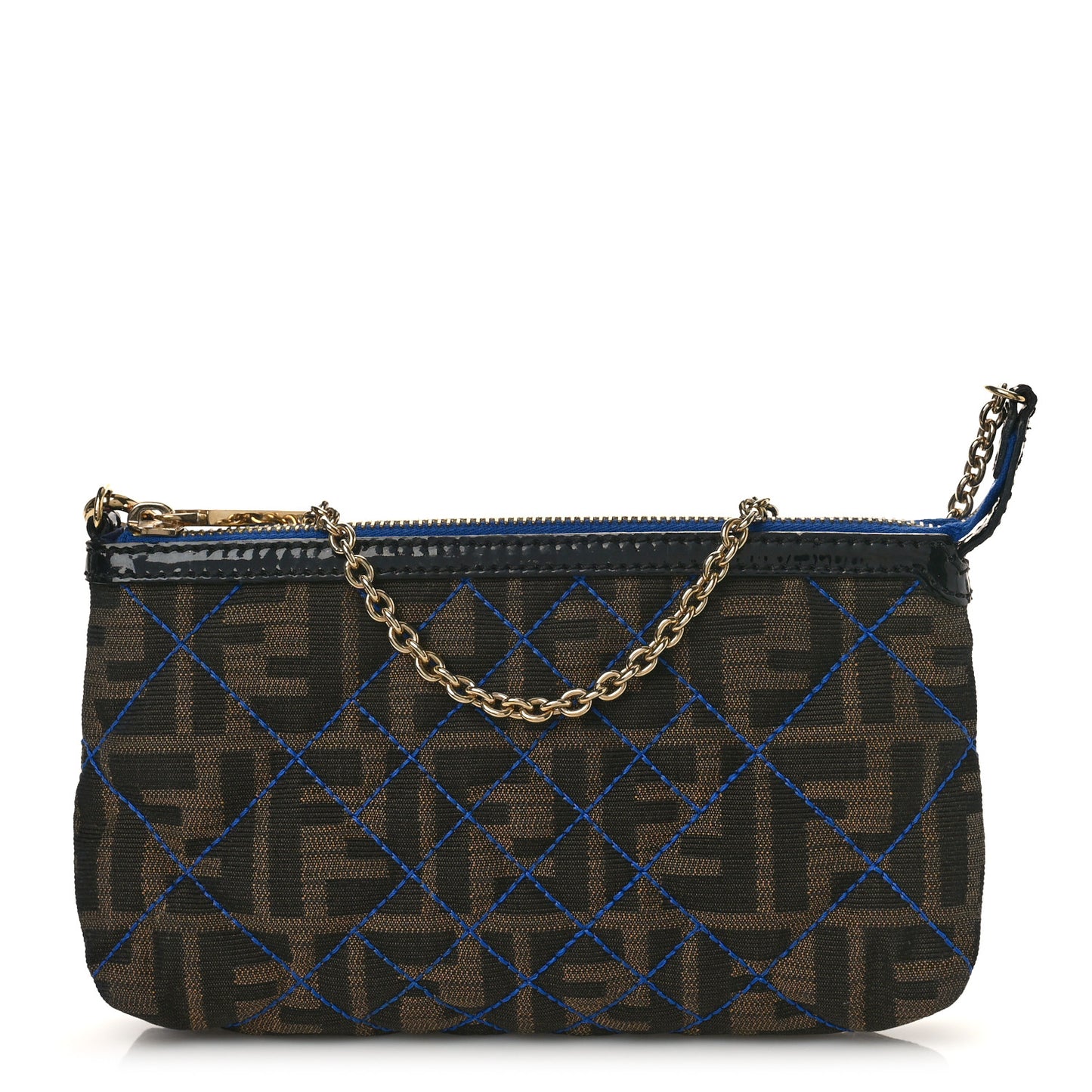 Zucca Quilted Pochette Tobacco Blue
