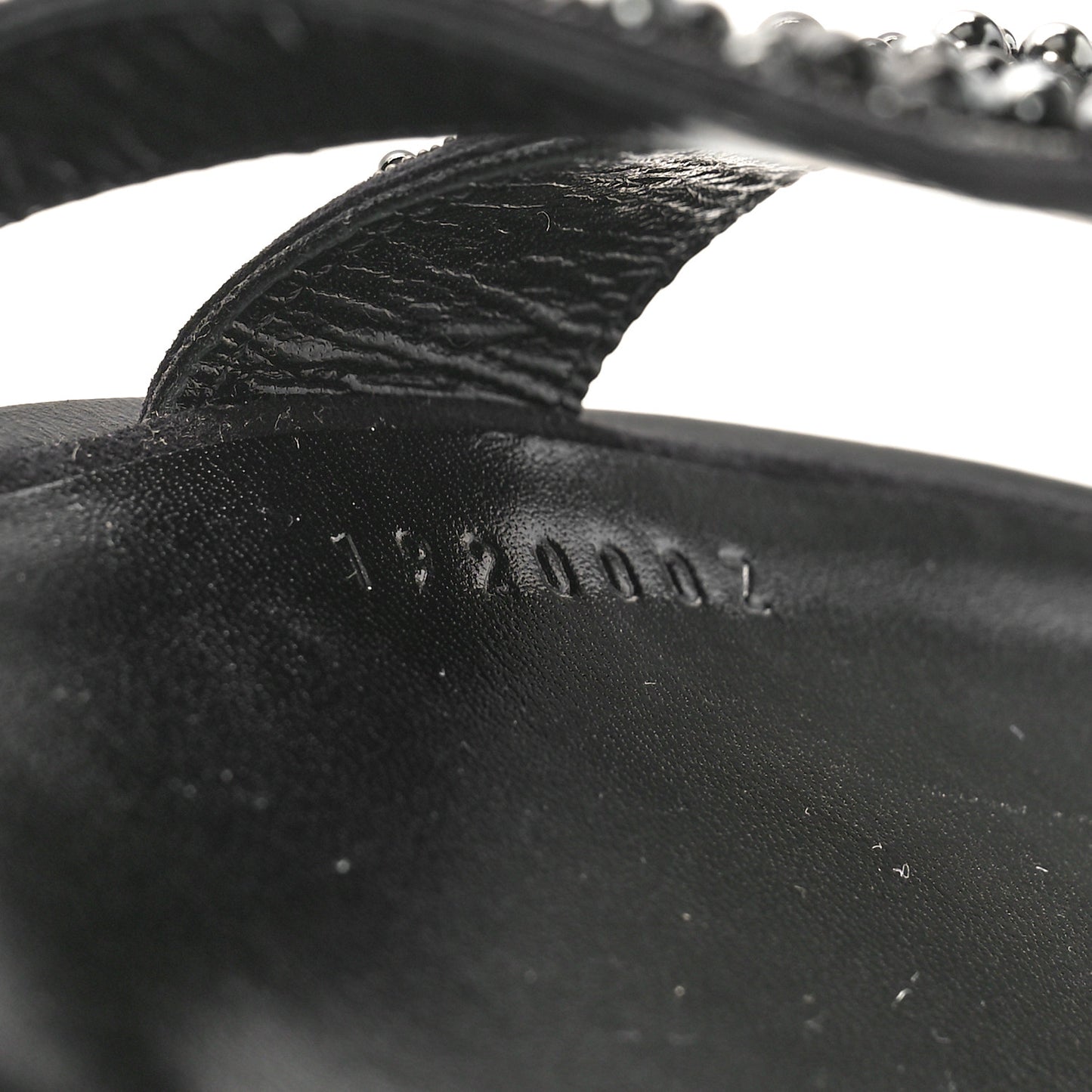 Suede Beaded Oran Sandals 37 Black