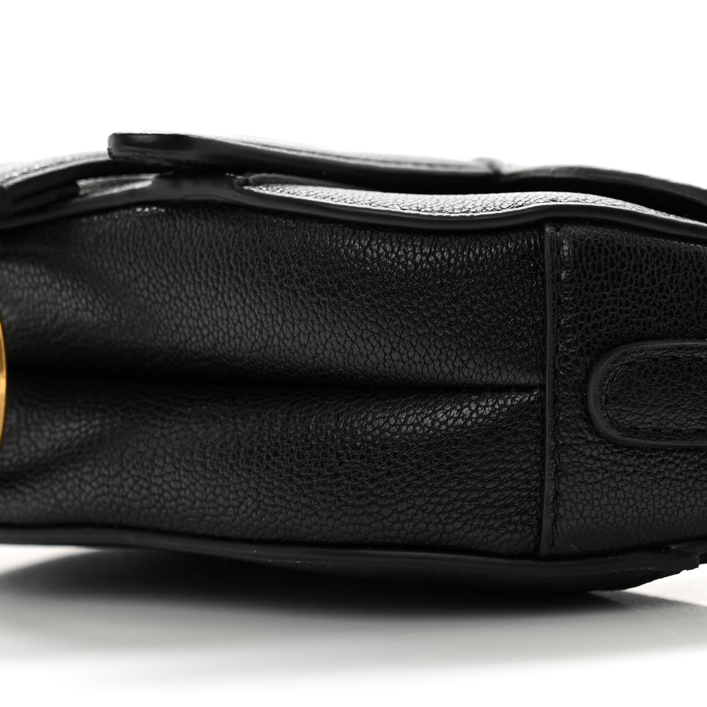 Goatskin Micro Saddle Bag Black