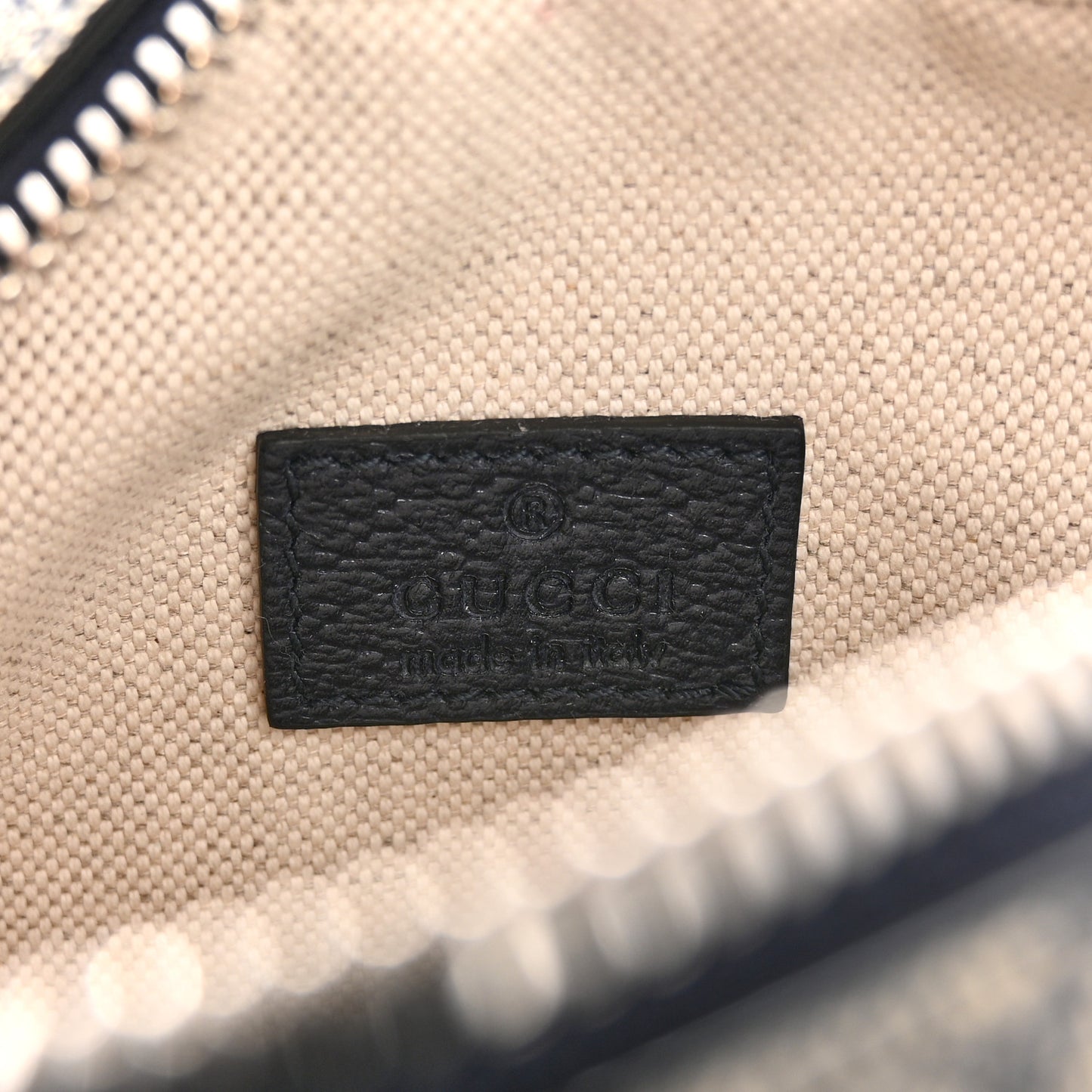 GG Supreme Monogram Textured Dollar Calfskin Mini Retro Interlocking G Shoulder Bag Beige Blue