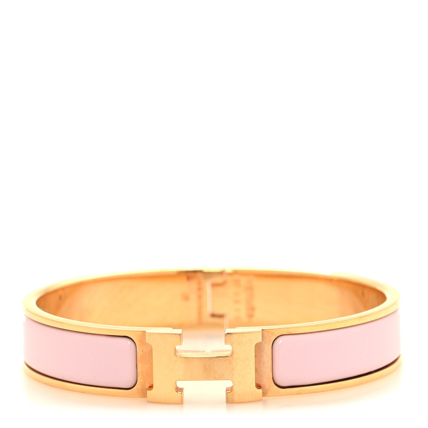 Enamel Narrow Clic Clac H Bracelet GM Rose Candeur