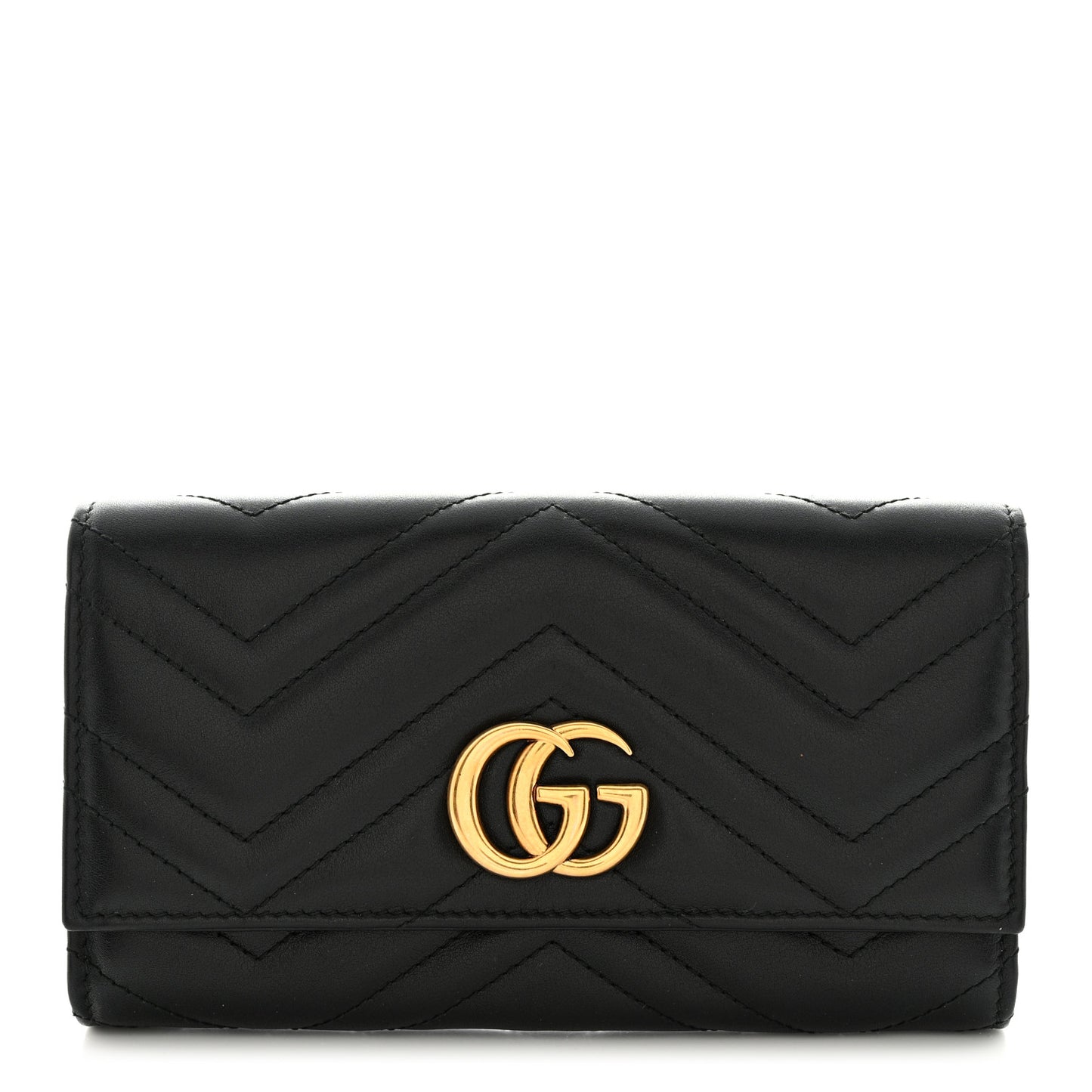 Calfskin Matelasse GG Marmont Continental Wallet Black