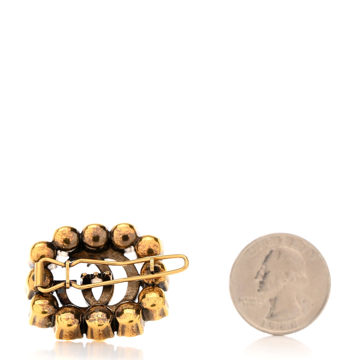 Crystal GG Hair Clip Aged Gold Yellow
