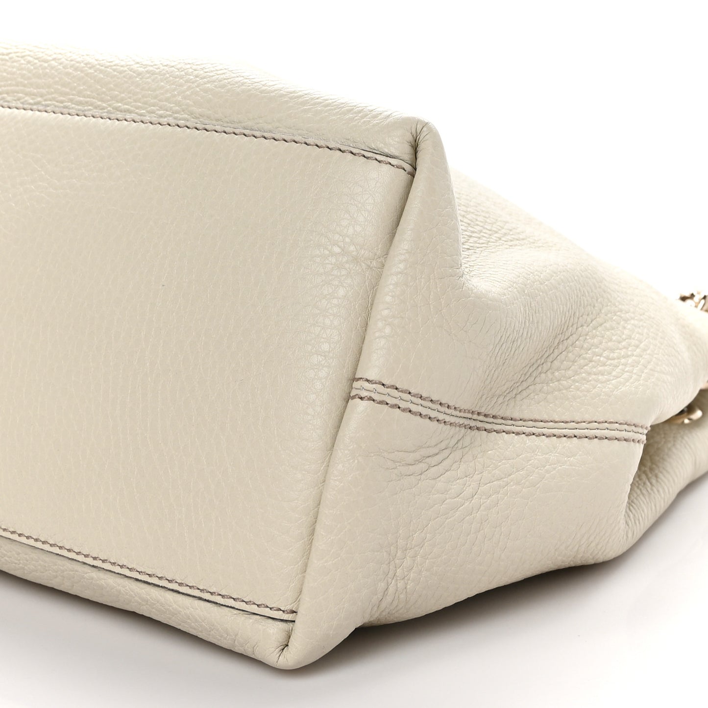 Pebbled Calfskin Medium Soho Chain Shoulder Bag Off White