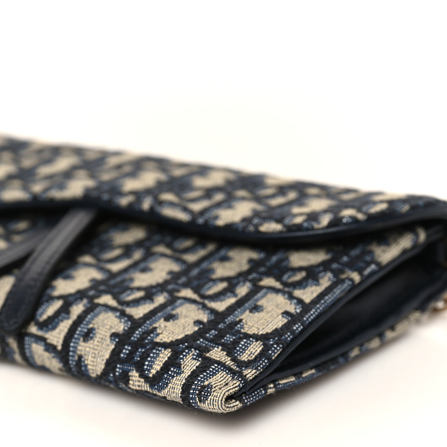 Oblique Saddle Chain Long Wallet Blue