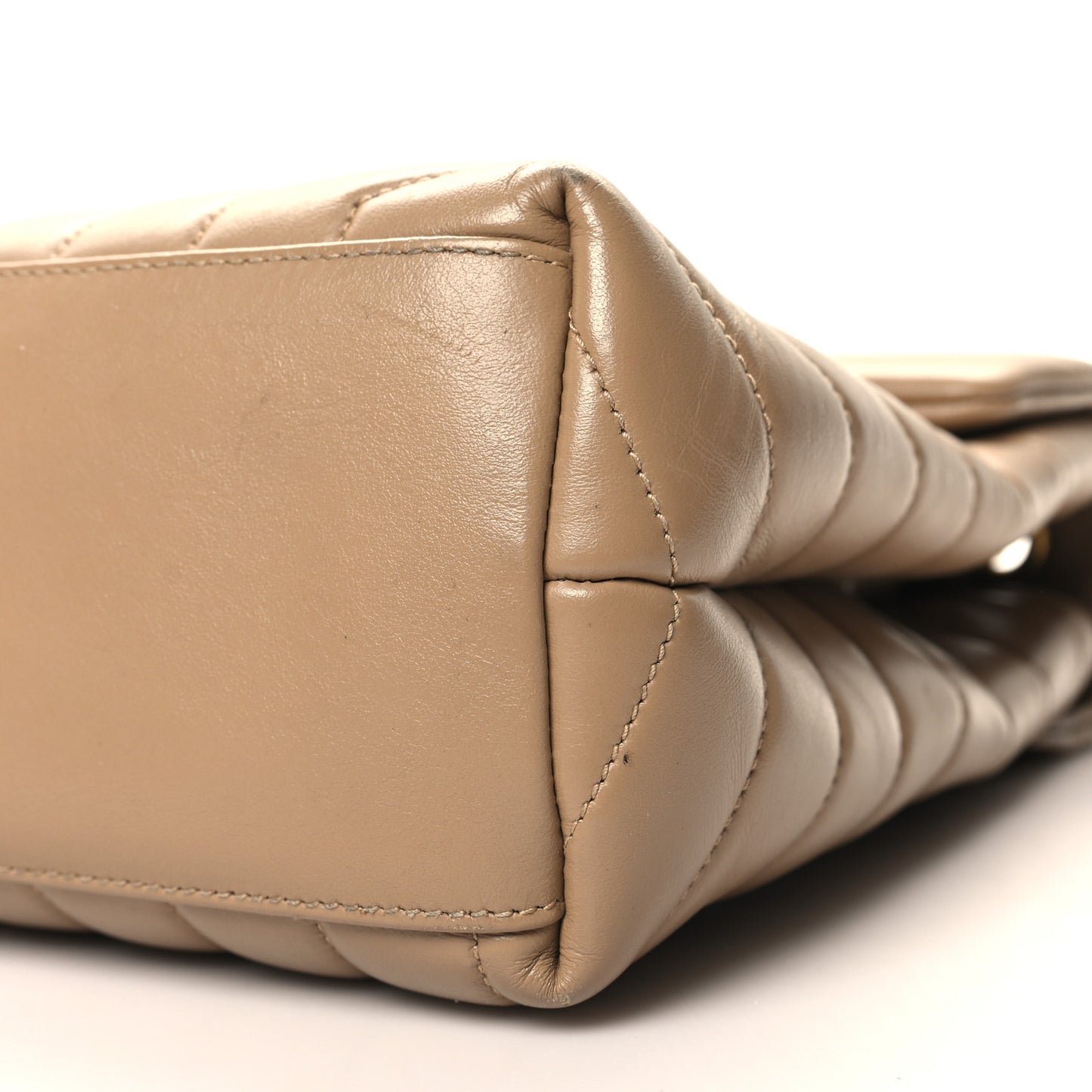 Calfskin Y Quilted Monogram Medium Loulou Chain Satchel Dark Latte