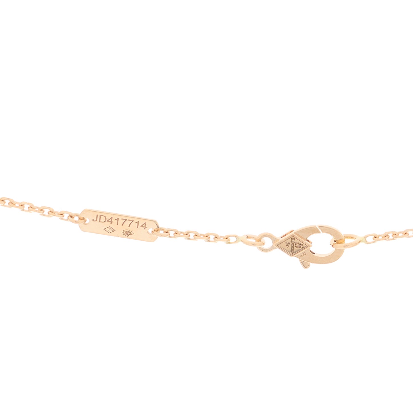 18K Rose Gold Diamond Vintage Alhambra Pendant Necklace
