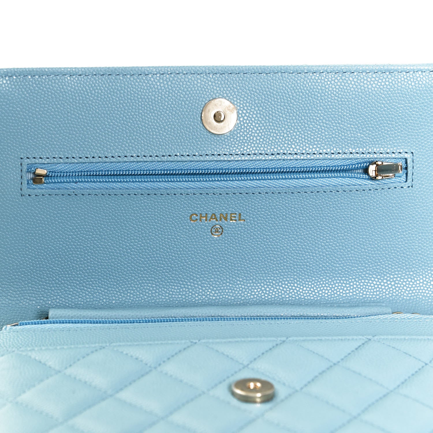 Chanel Caviar Quilted Wallet On Chain WOC Blue 5 of 12