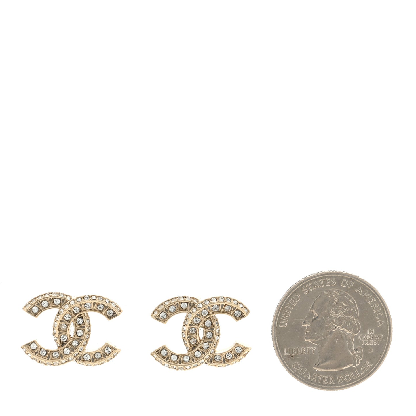 Crystal Timeless CC Earrings Light Gold