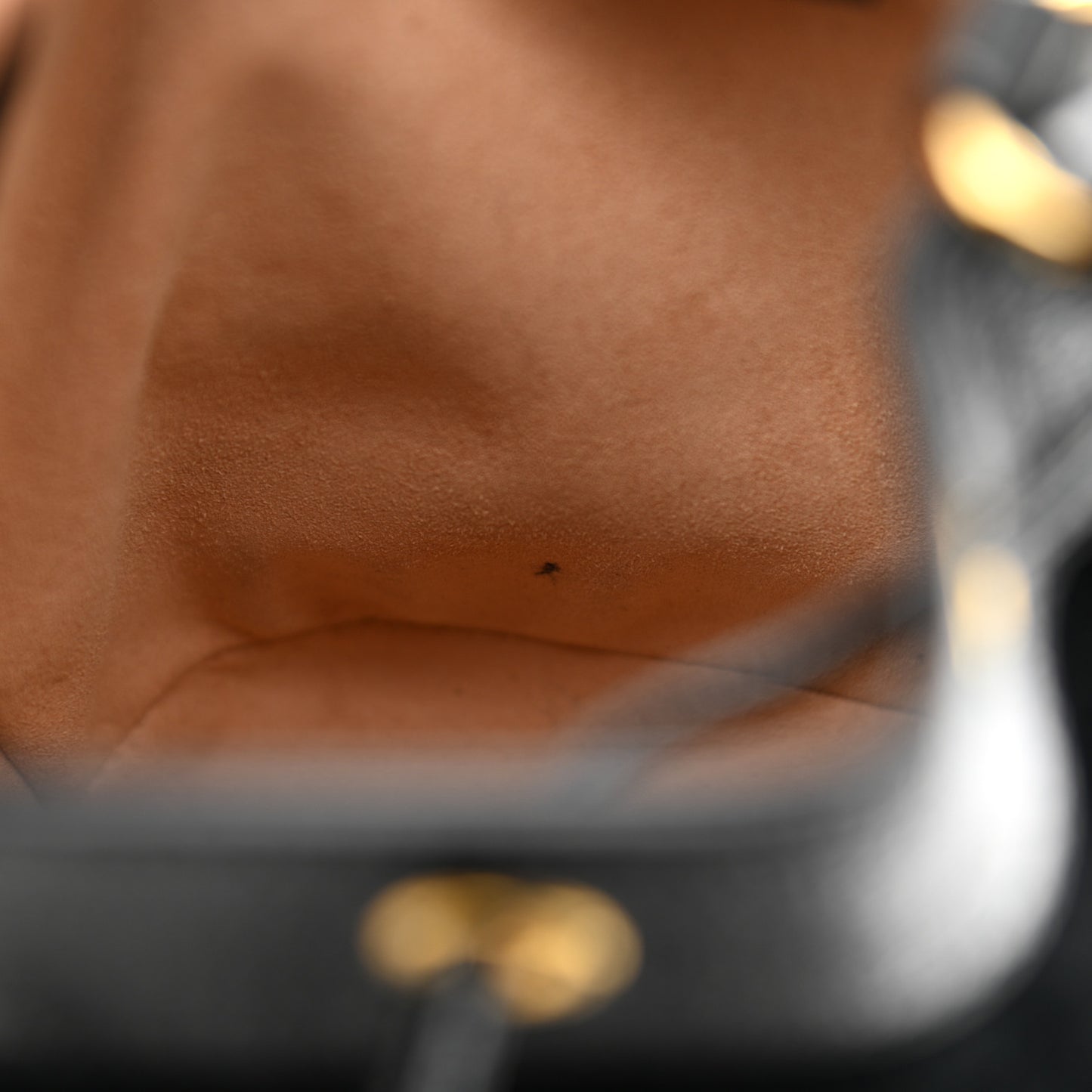 Suede Patent Web Mini Ophidia Bucket Bag Black