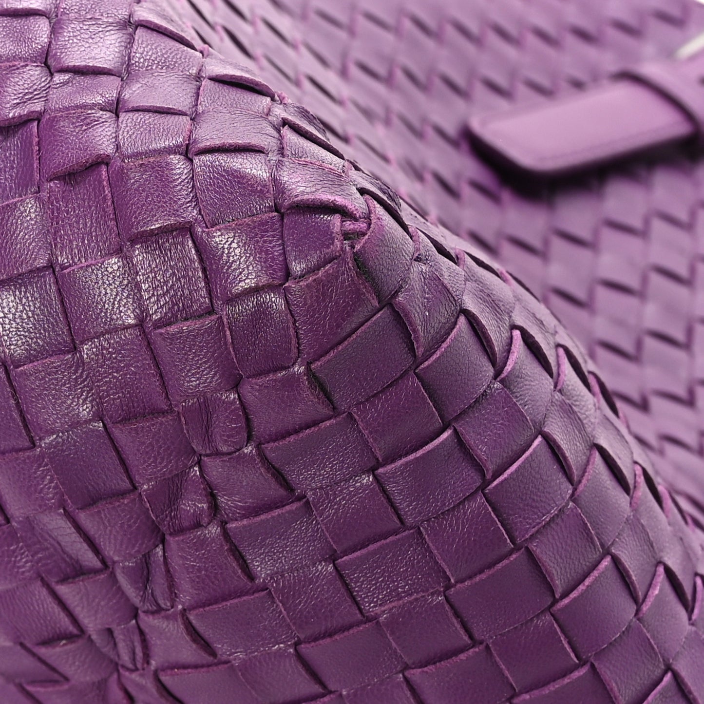 Nappa Intrecciato Large Cesta Tote Eggplant