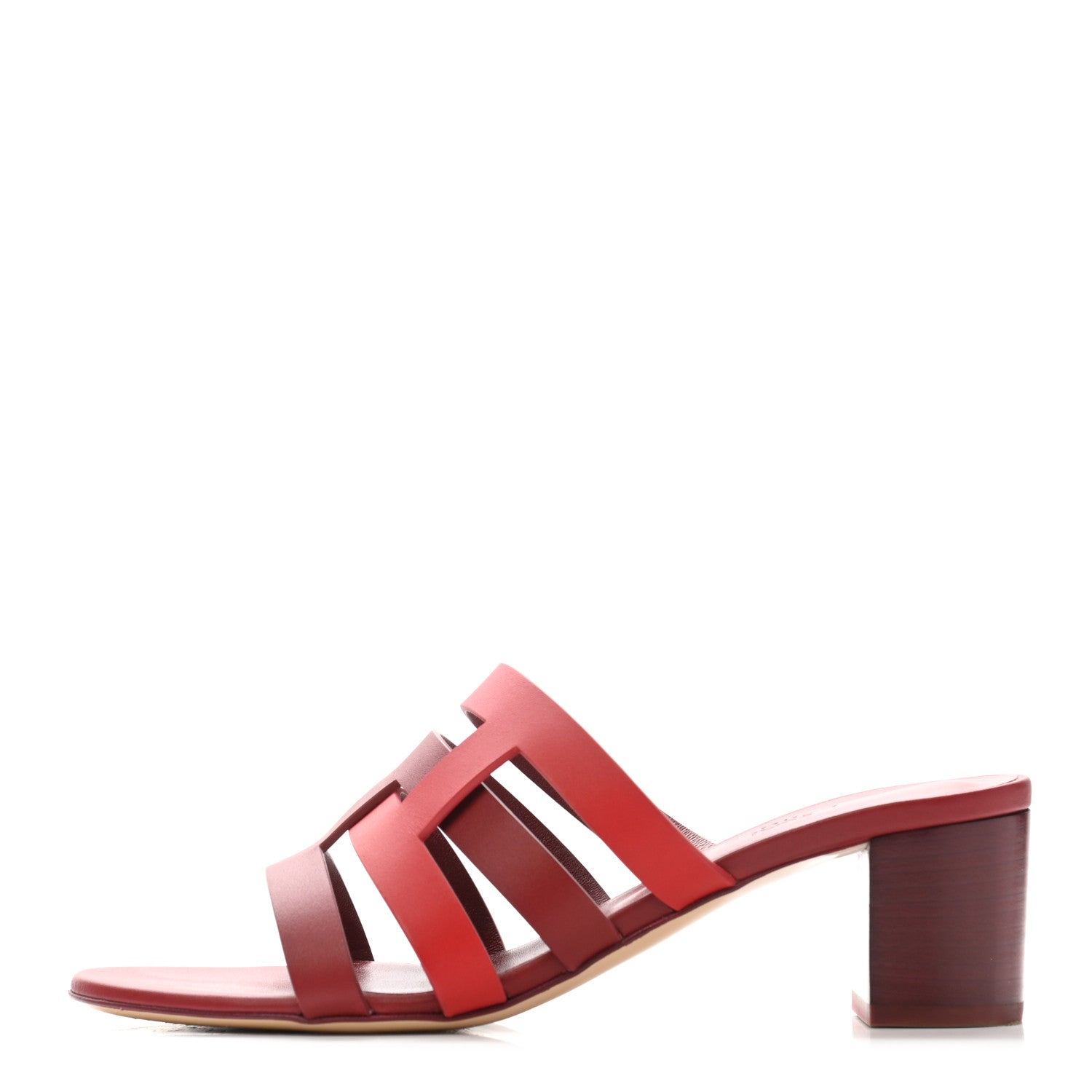 Hermes Calfskin Amica Sandals 38.5 Rouge Grenat Orange Solaire 1 of 10