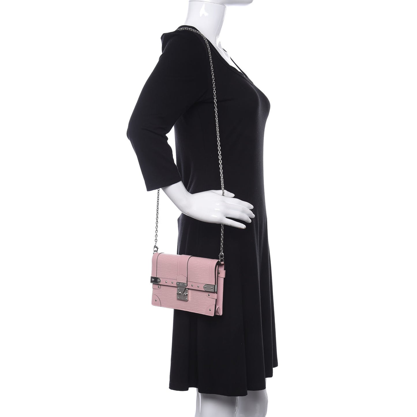 Epi Trunk Chain Wallet Rose Ballerine