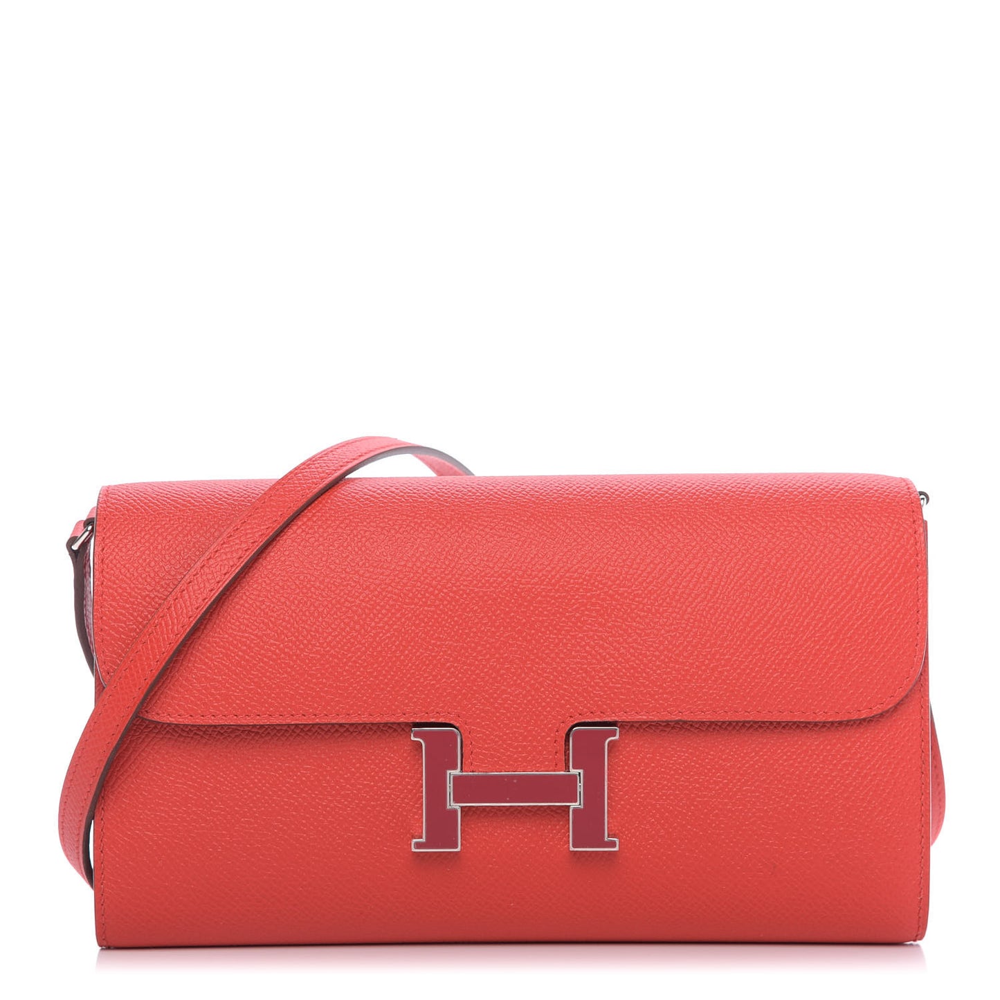 Epsom Enamel Constance Wallet To Go Rouge De Coeur Rubis