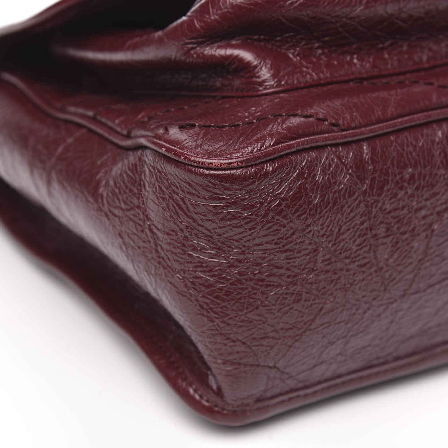 Crinkled Calfskin Matelasse Monogram Medium Niki Chain Satchel Burgundy
