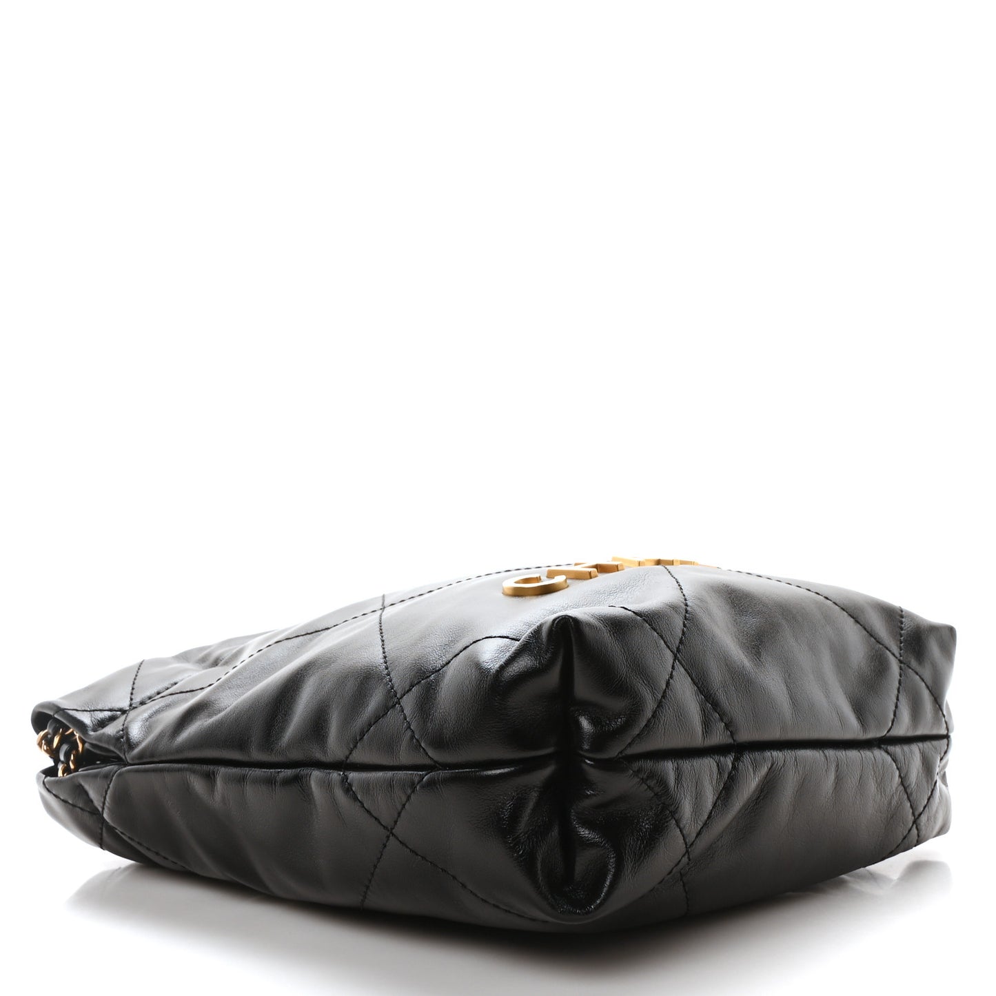Shiny Calfskin Quilted Mini Chanel 22 Black