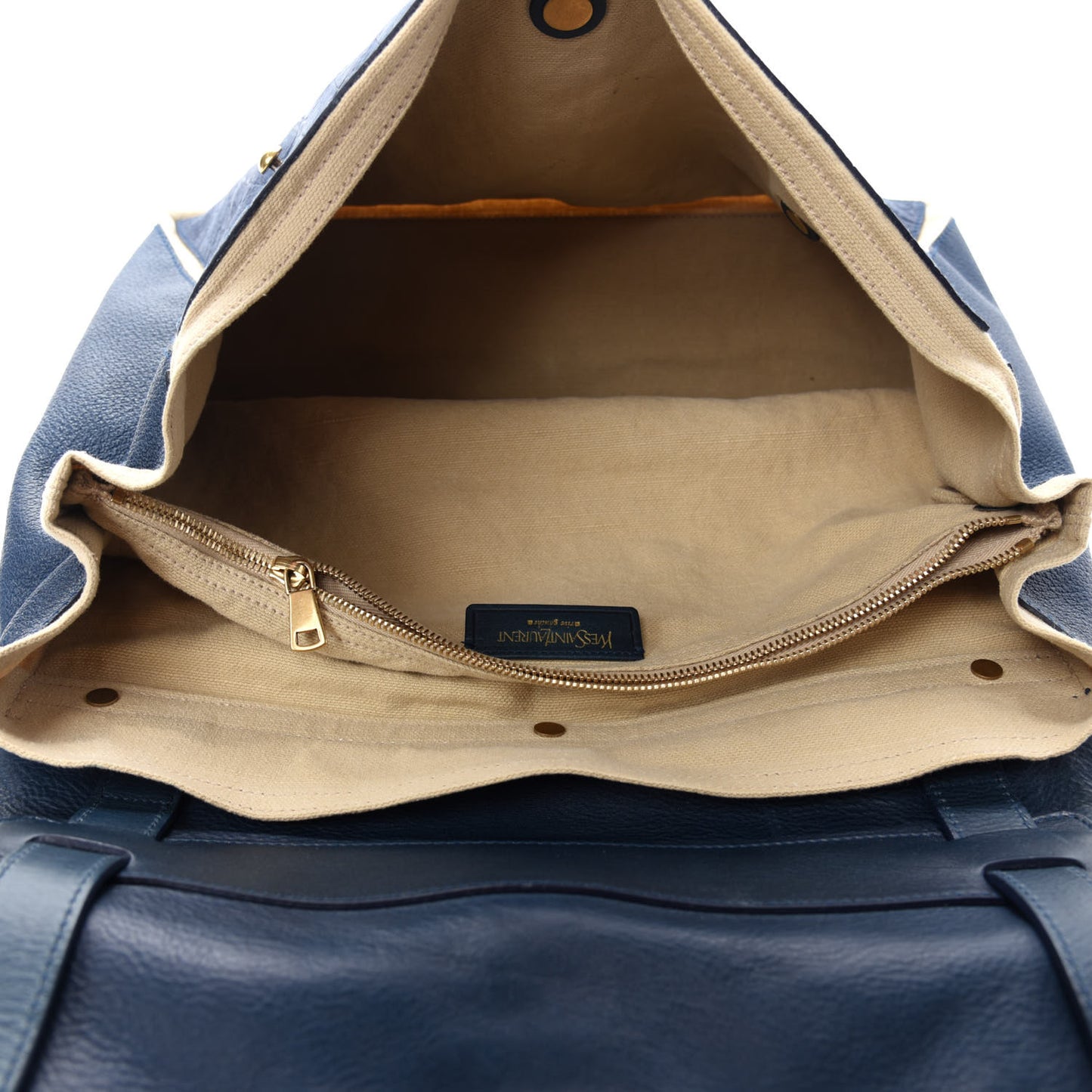 Calfskin Nubuck Crocodile Embossed Large Muse Two Blue