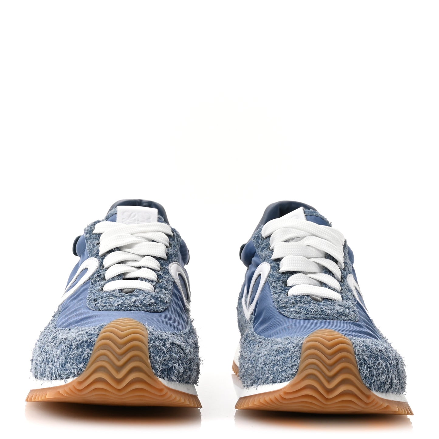 Brushed Suede Nylon Flow Runners Sneakers 39 Raw Denim