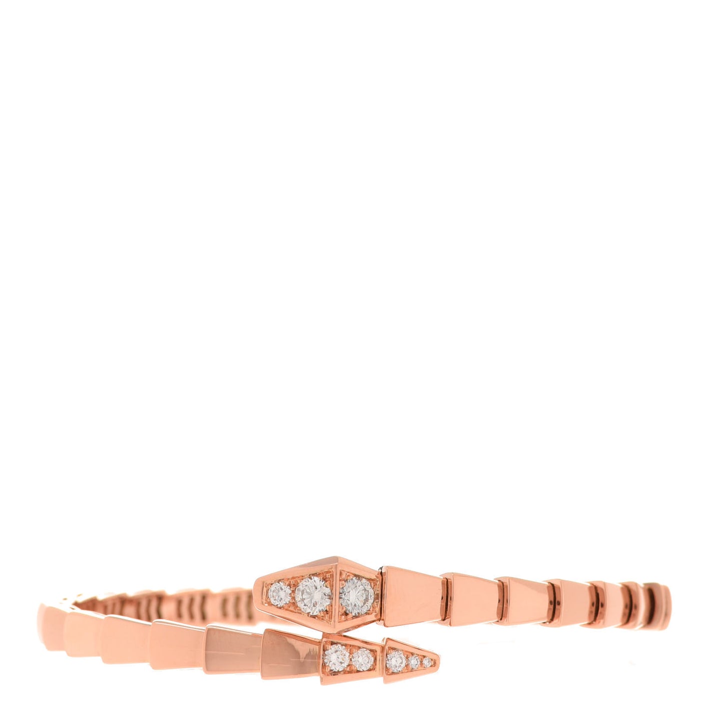 18K Rose Gold Diamond Serpenti Viper Bracelet S