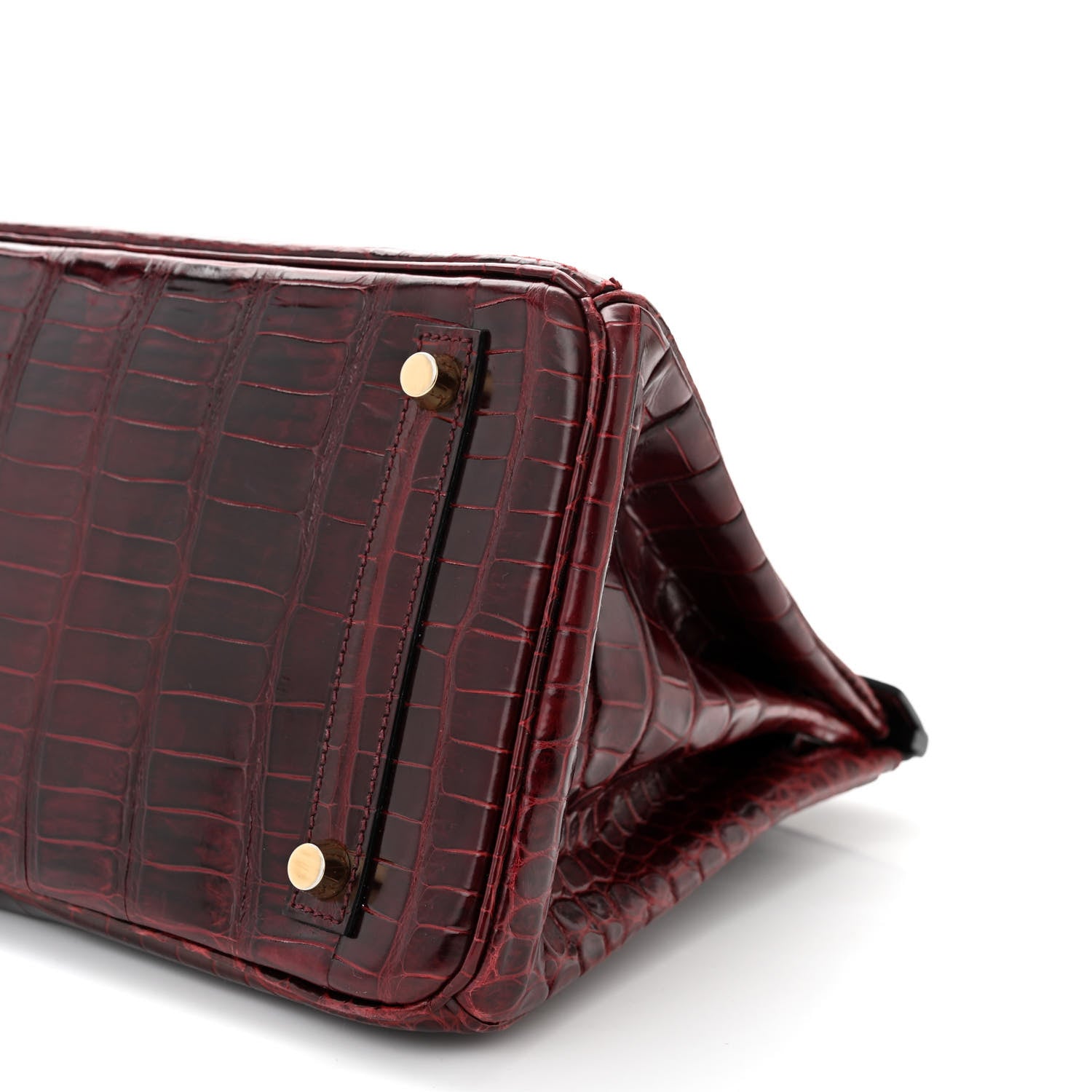 Hermes Shiny Porosus Crocodile Birkin 30 Bordeaux 10 of 13