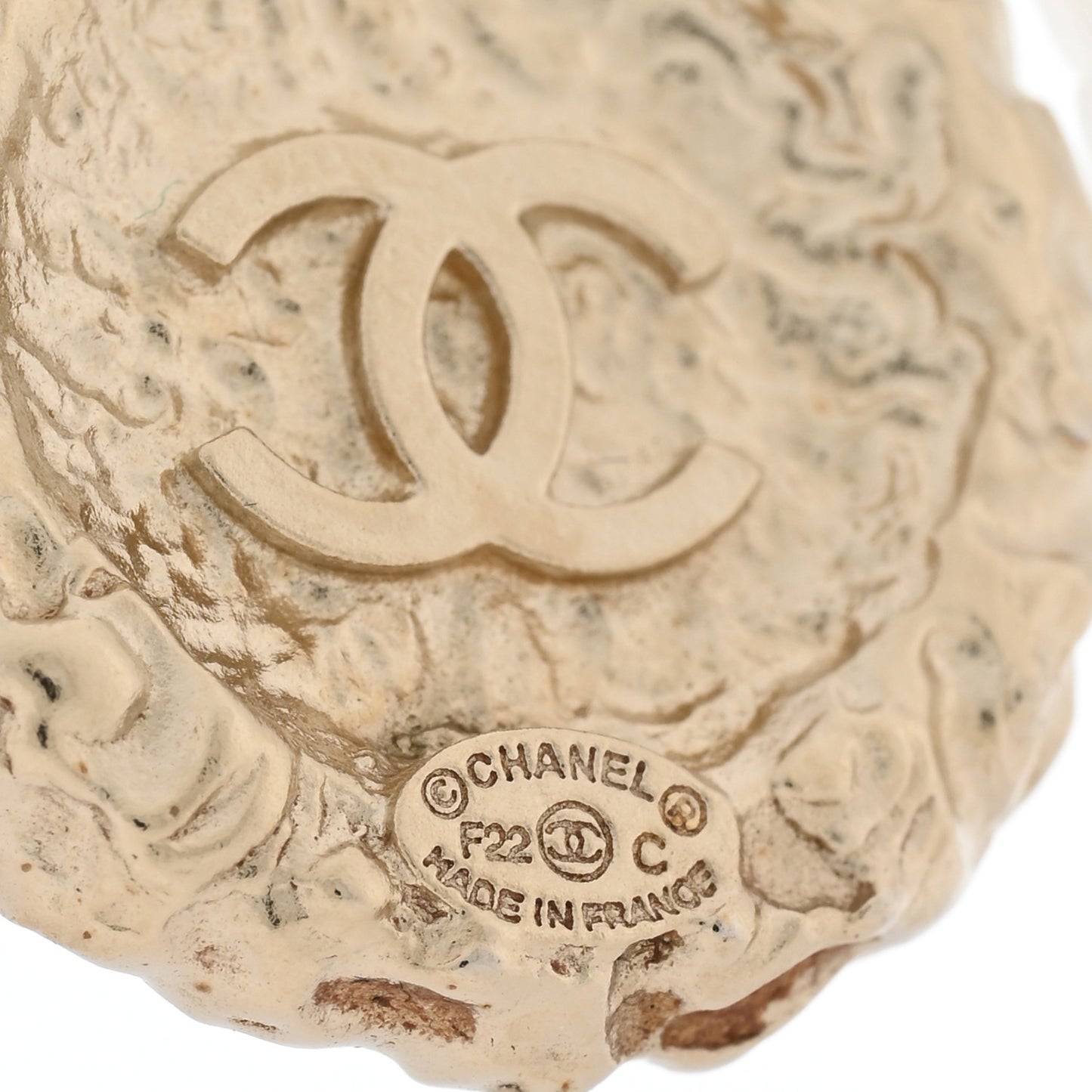 Metal Crystal Pearl Textured CC Hoop Drop Earrings Gold White