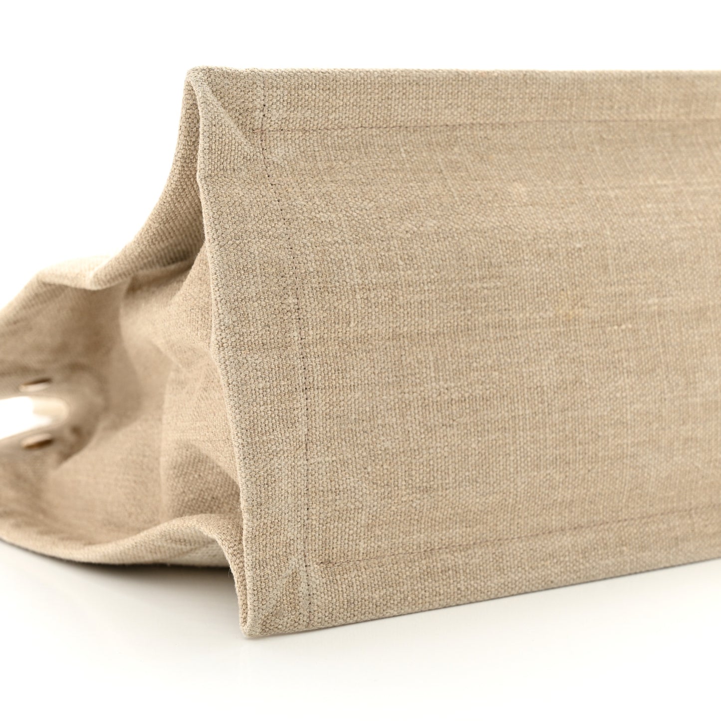 Linen Calfskin Small Rive Gauche Tote Beige Sea Salt