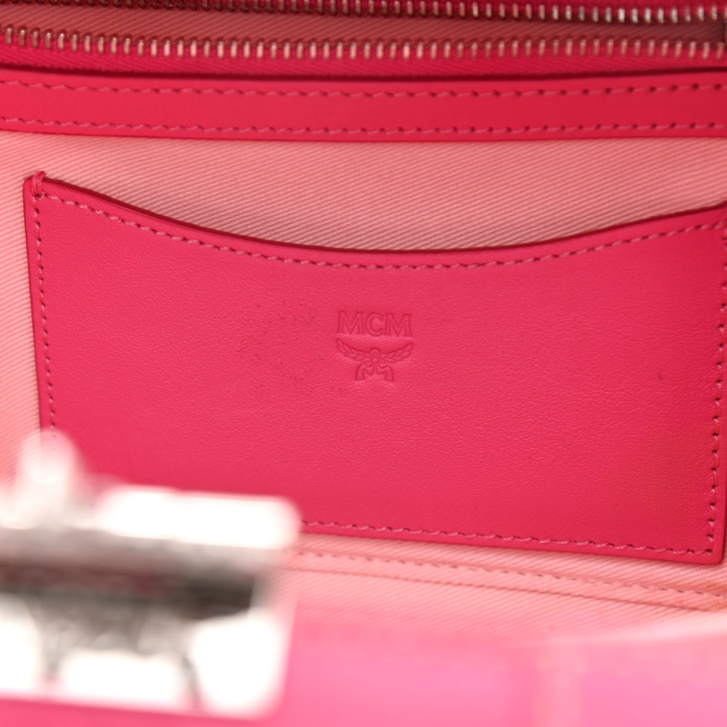 MCM Calfskin Ottomar Monogram Small Berlin Crossbody Sugar Pink 5 of 12