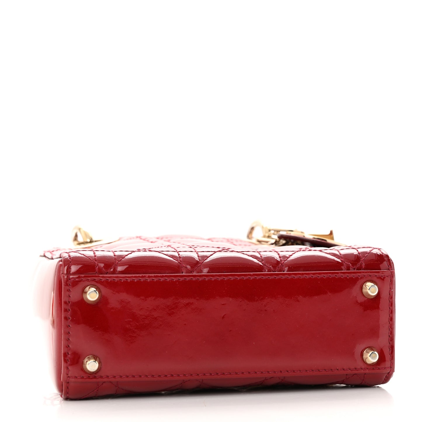 Patent Cannage Mini Lady Dior Red