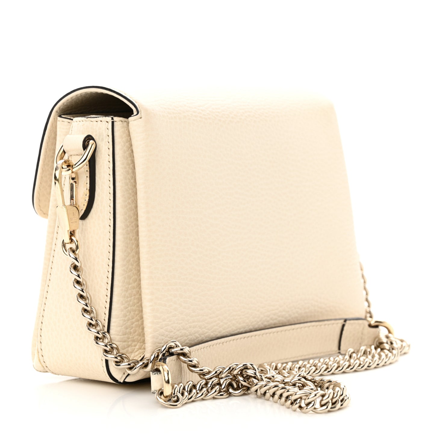Dollar Calfskin Interlocking G Crossbody Bag Mystic White