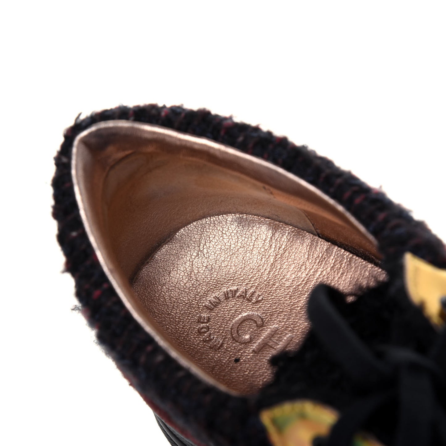 Tweed Suede Calfskin Runway Sneakers 37 Black Multicolor