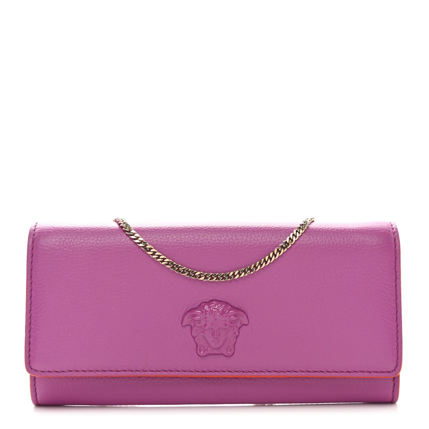 Grained Calfskin Palazzo Chain Evening Bag Pink