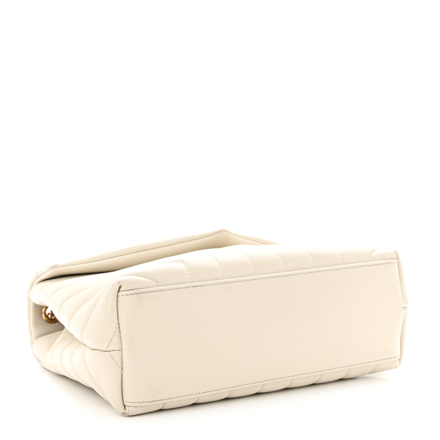 Saint Laurent Calfskin Y Quilted Monogram Small Loulou Chain Satchel Blanc Vintage 4 of 13