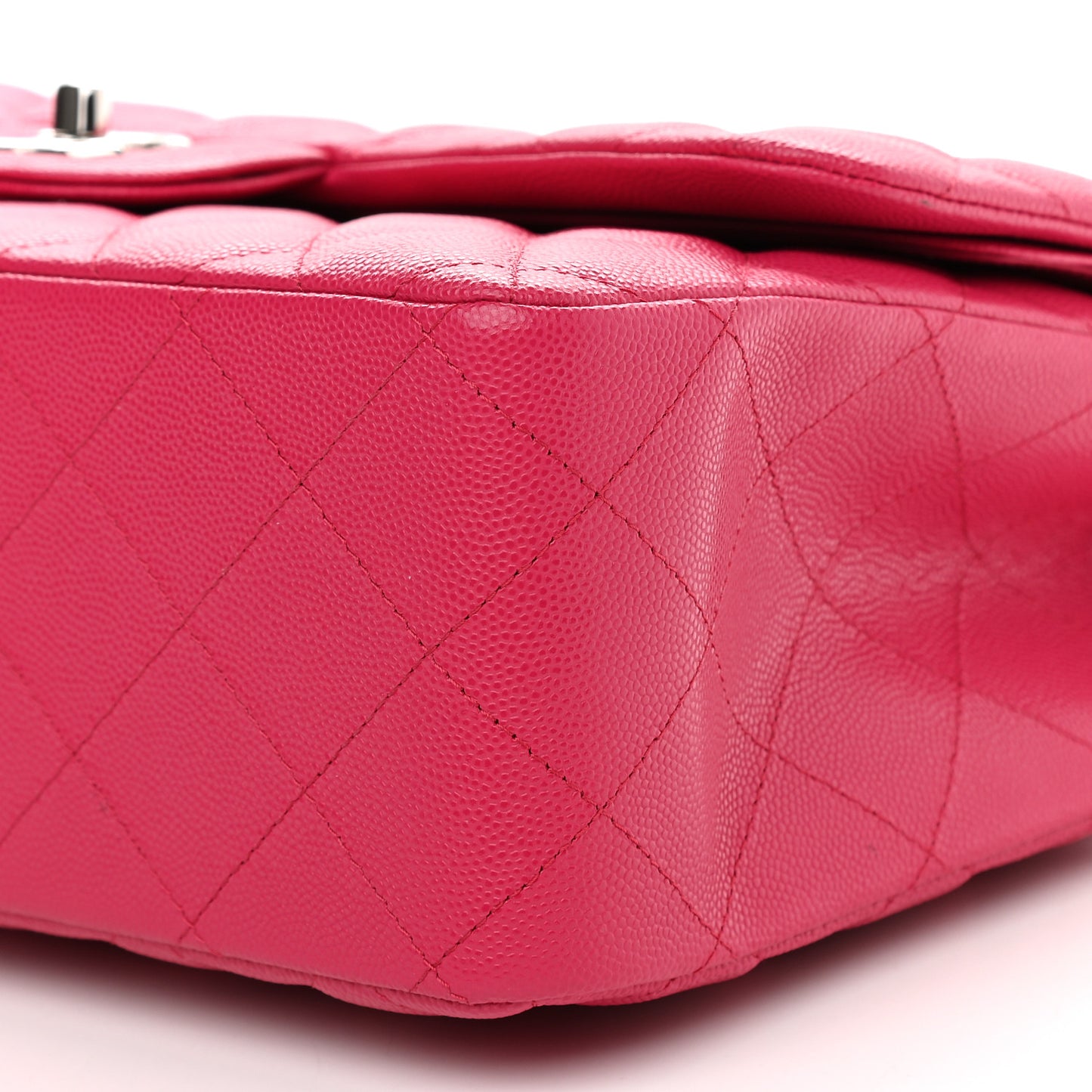 Caviar Quilted Jumbo Double Flap Dark Pink