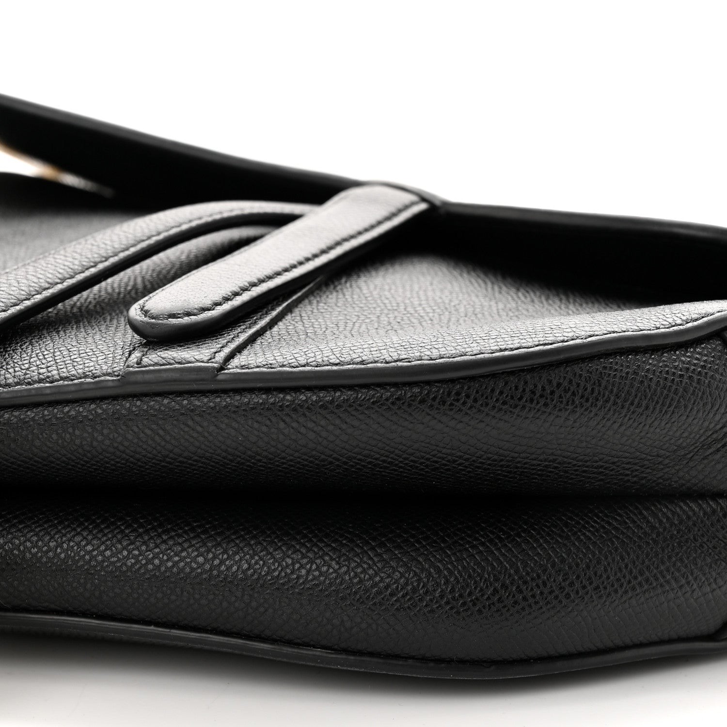 Christian Dior Grained Calfskin Saddle Bag Black 10 of 15