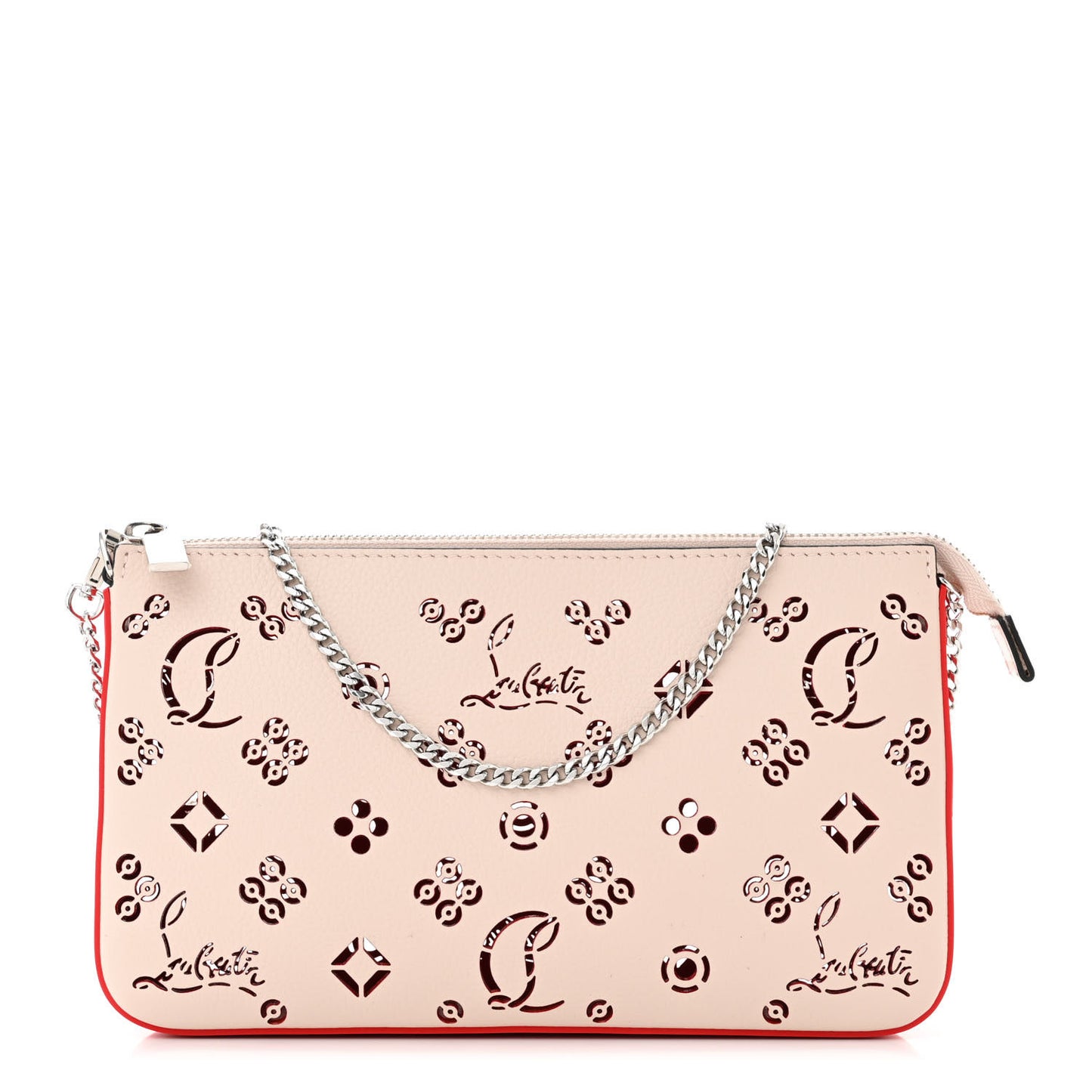 Calfskin Loubila Loubinthesky Chain Clutch Leche