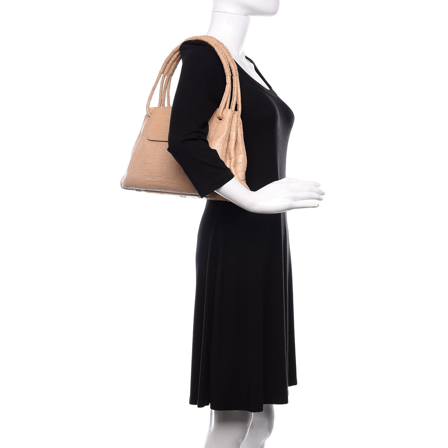 Crocodile Shoulder Bag Beige