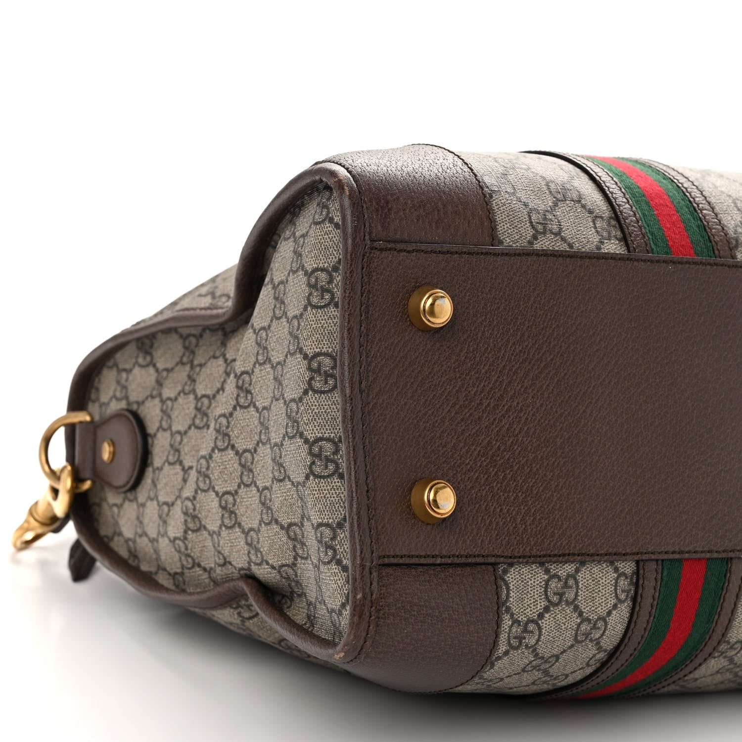 Gucci Soft GG Supreme Monogram Web Medium Duffle Bag Beige New Acero Crop 9 of 12