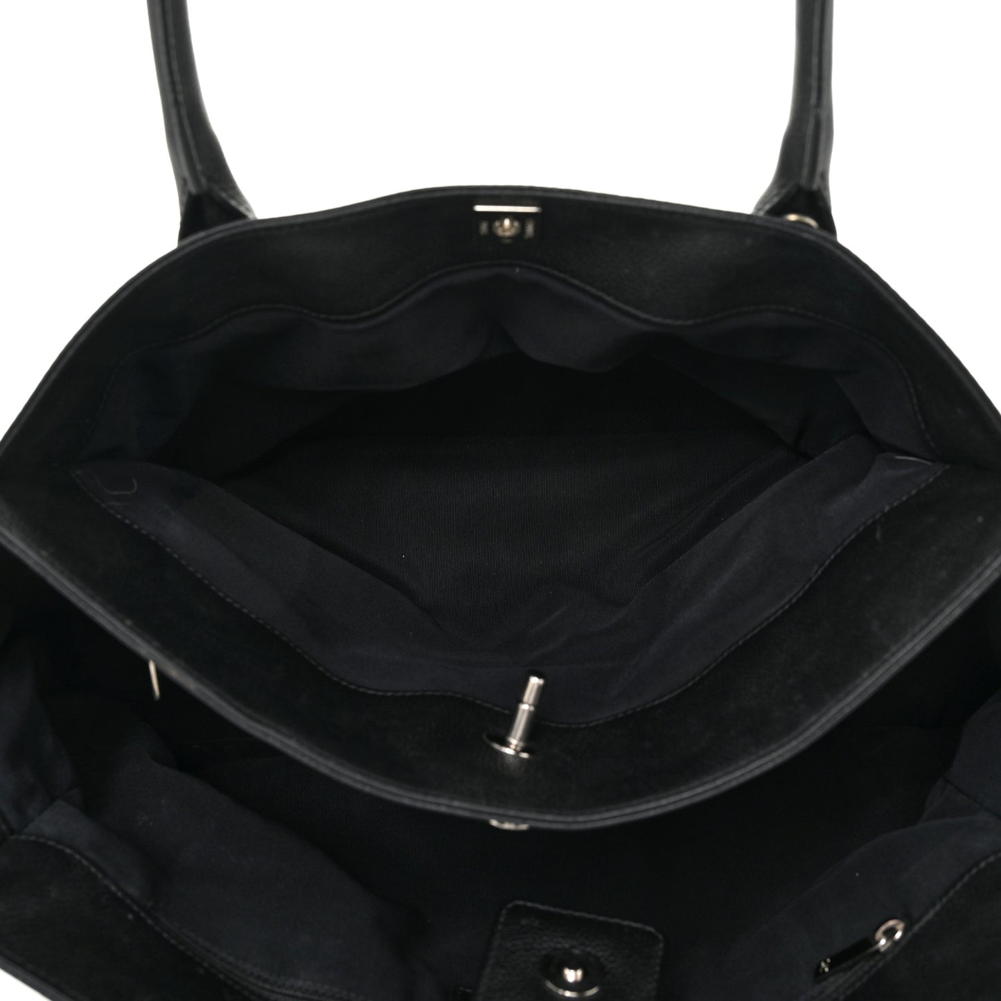 Calfskin Cerf Executive Shopper Tote Black
