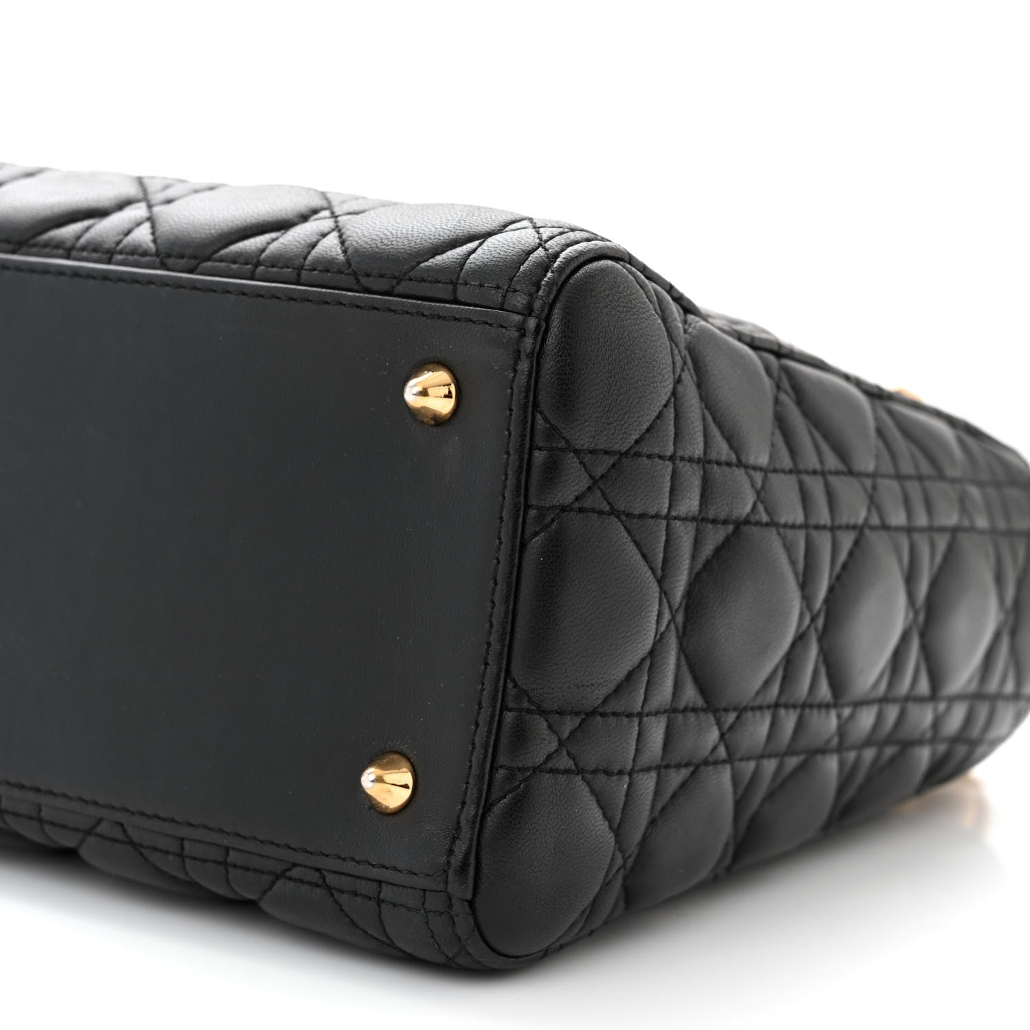 Christian Dior Lambskin Cannage Medium Lady Dior Black 10 of 11