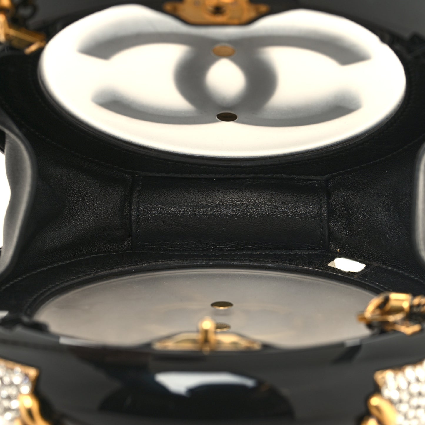 Resin Crystal Rescue Wheel Minaudière Black
