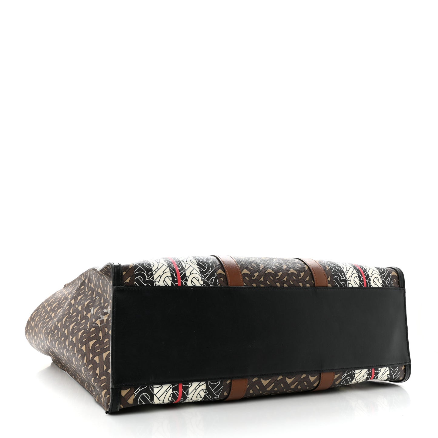 E-Canvas Monogram Stripe Book Tote Bridle Brown