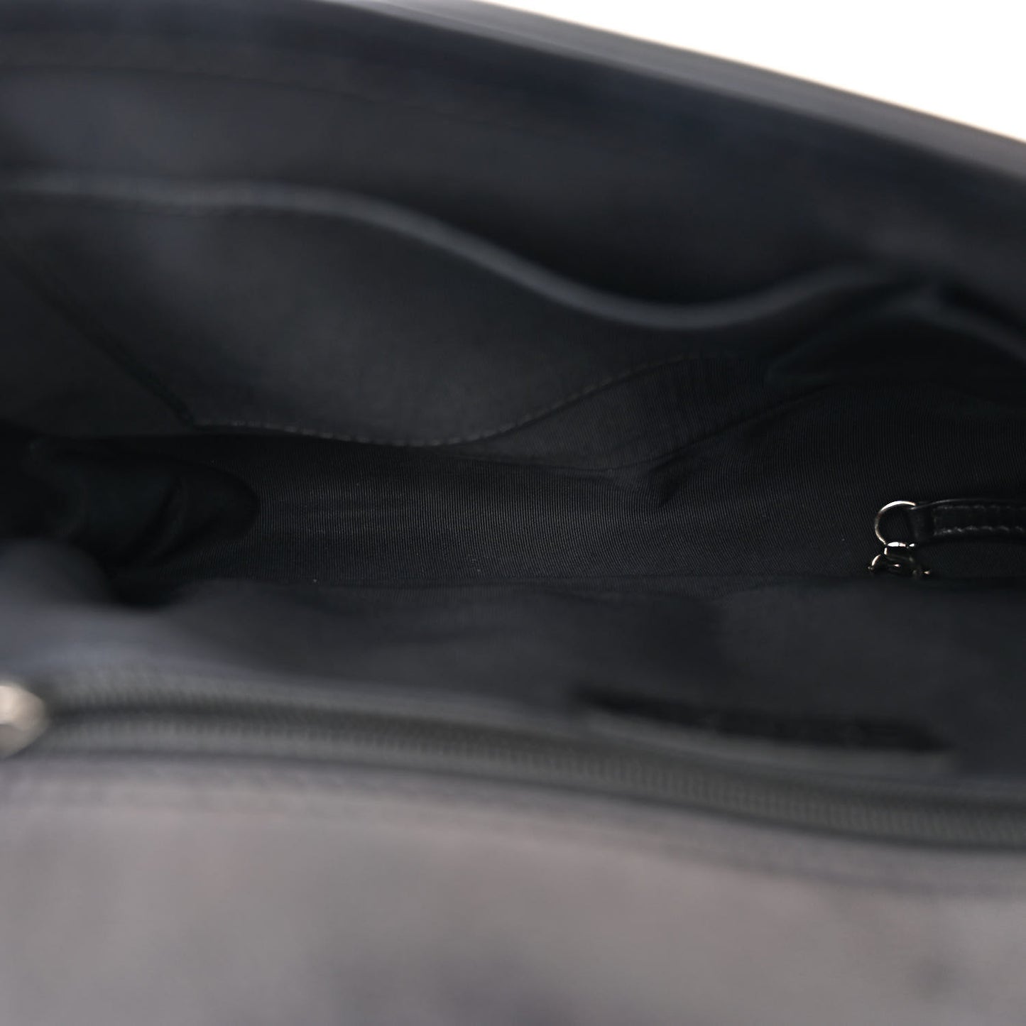Calfskin Embossed Stitch Large Boy Flap Black